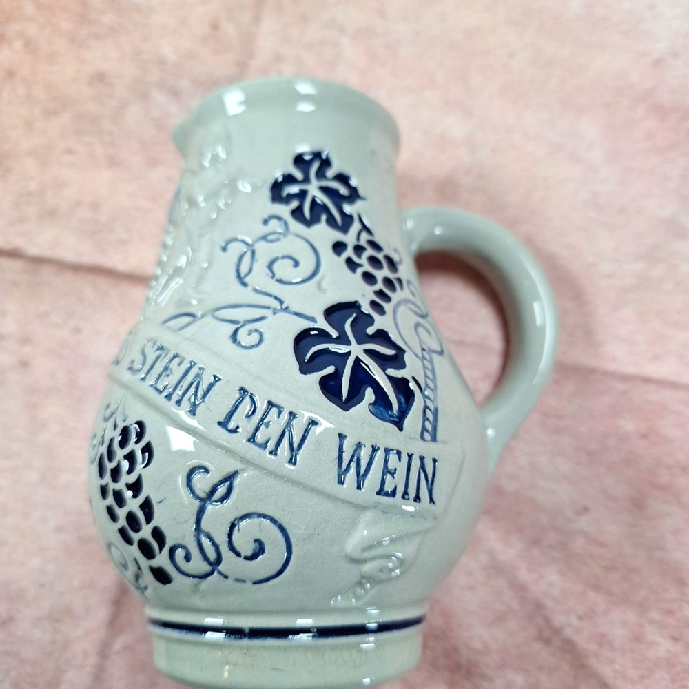 Vintage Wick Werke German Stoneware Salt Glaze Jug Wine Water Pitcher 5"